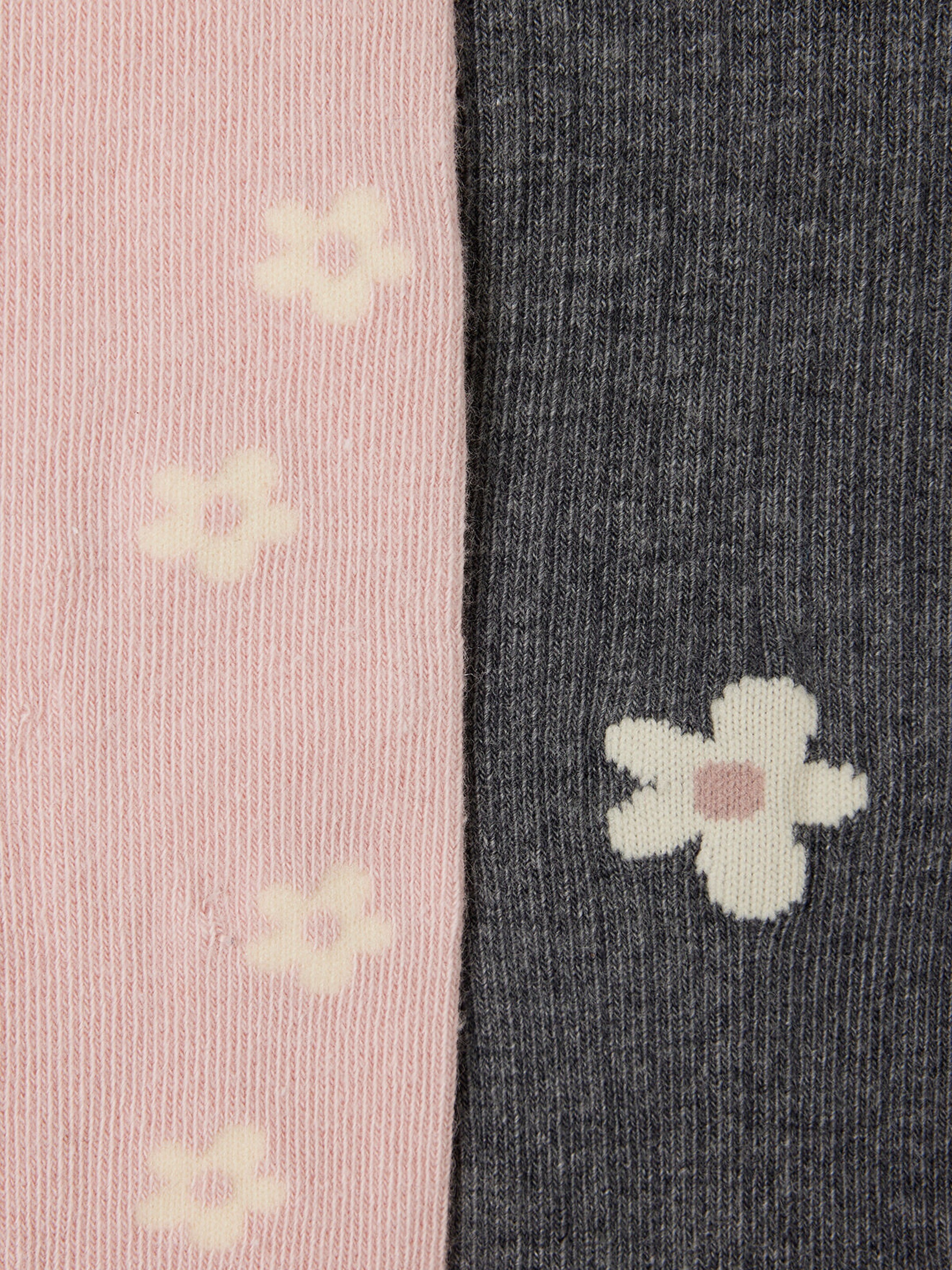 Vertbaudet 2er-Pack Mädchen Strumpfhosen mit Blumen pudrig rosa