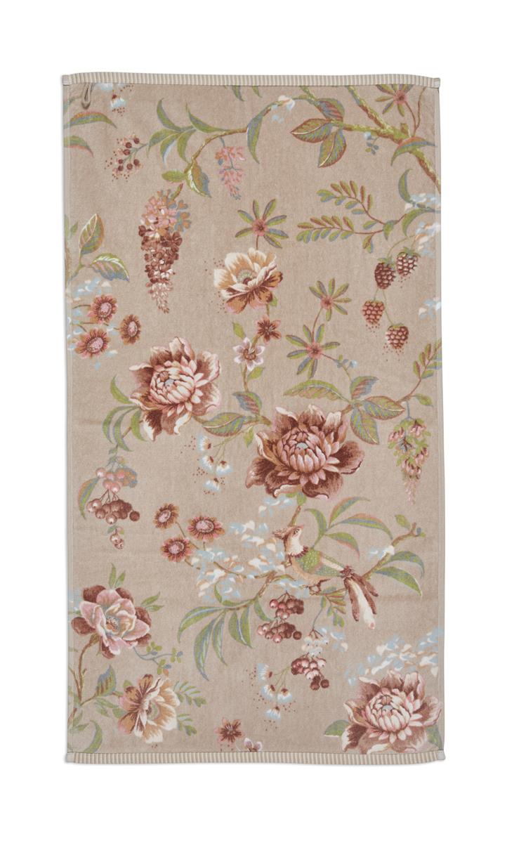 Pip Studio Secret Garden - Douchehanddoek - Khaki - 55x100 cm