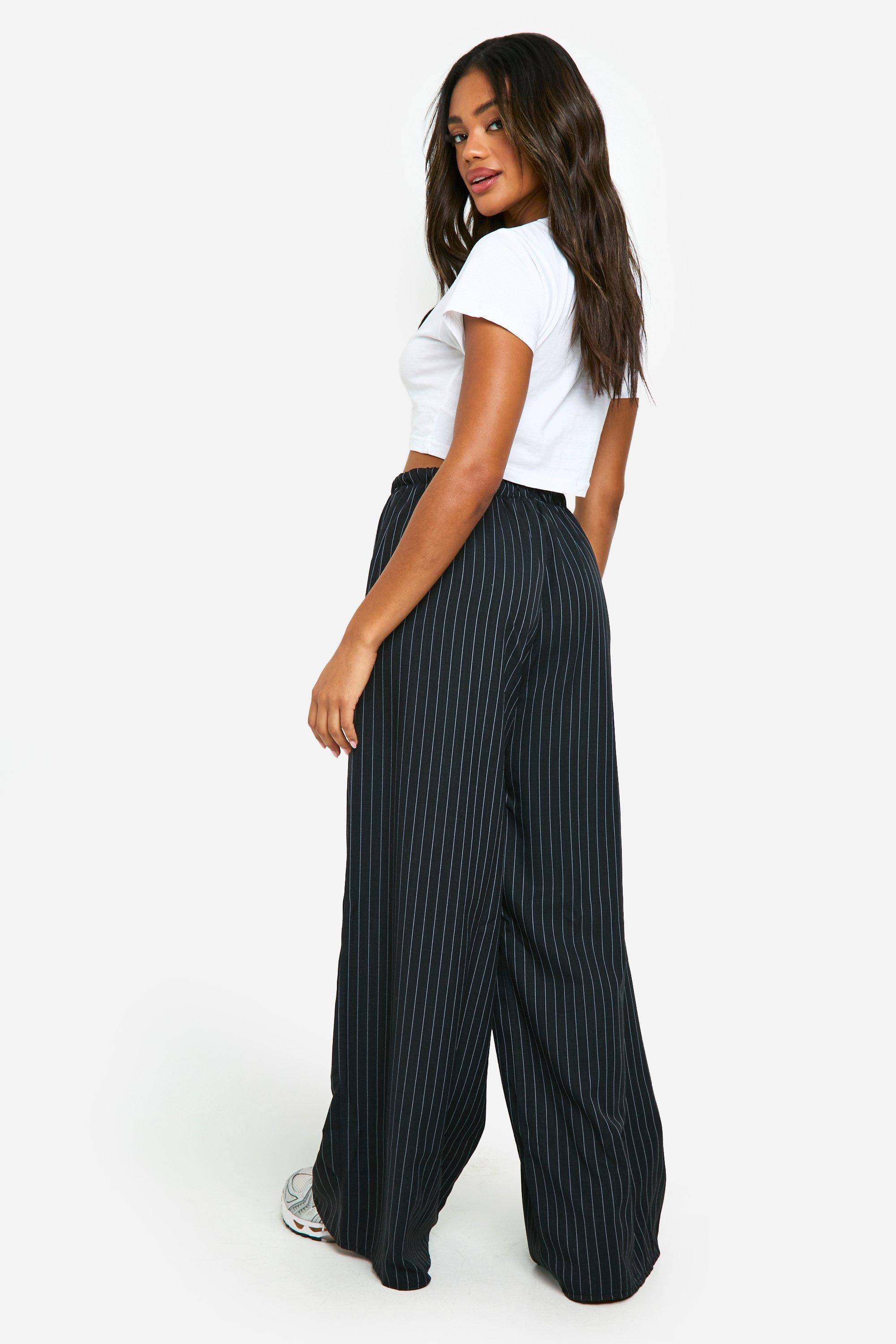 boohoo Stripe Pantalon à Jambes Larges