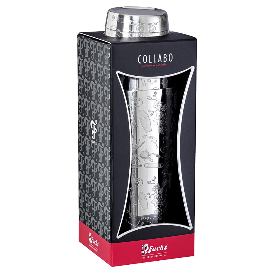 Cocktail shaker - Collabo TIN oN TIN Edelstahl - 28oz/18oz - mit Gravur - Limited Edition