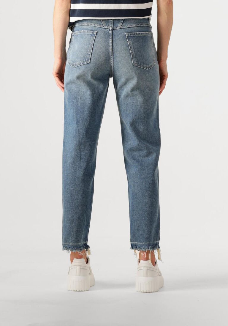 blauwe closed mom jeans pedal pusher