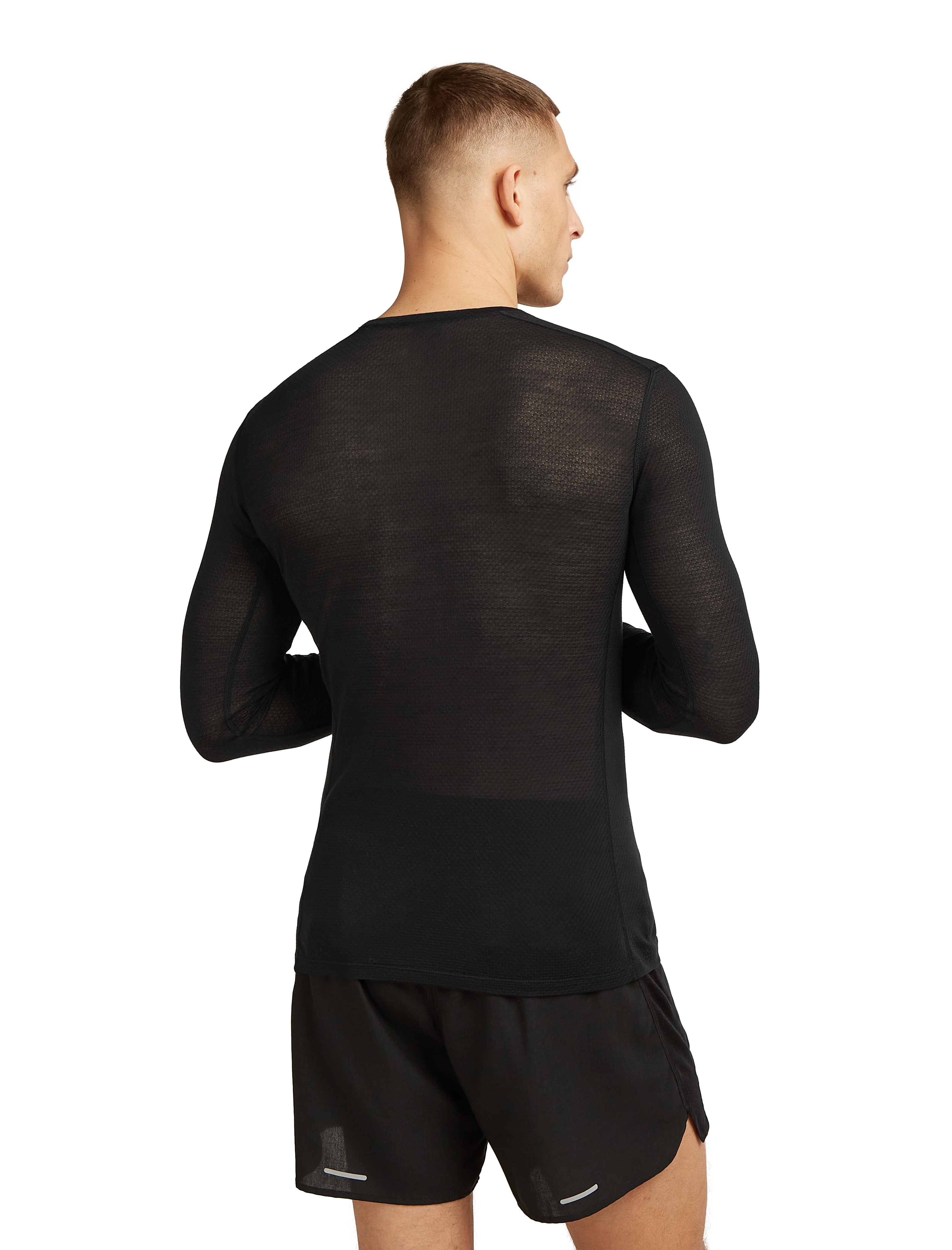 Merino Blend 75 Cool-Lite™ Featherlight LS Crewe Herre Black