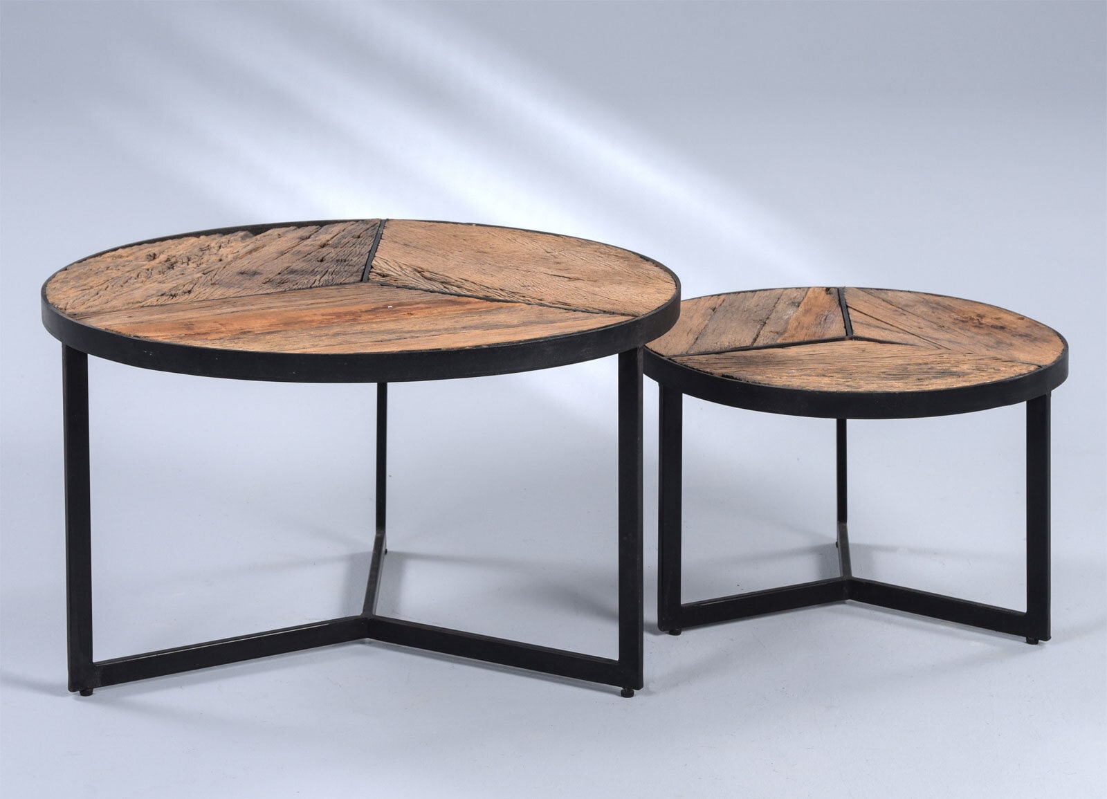Couchtisch rund SINGAPUR 2er Set braunschwarz