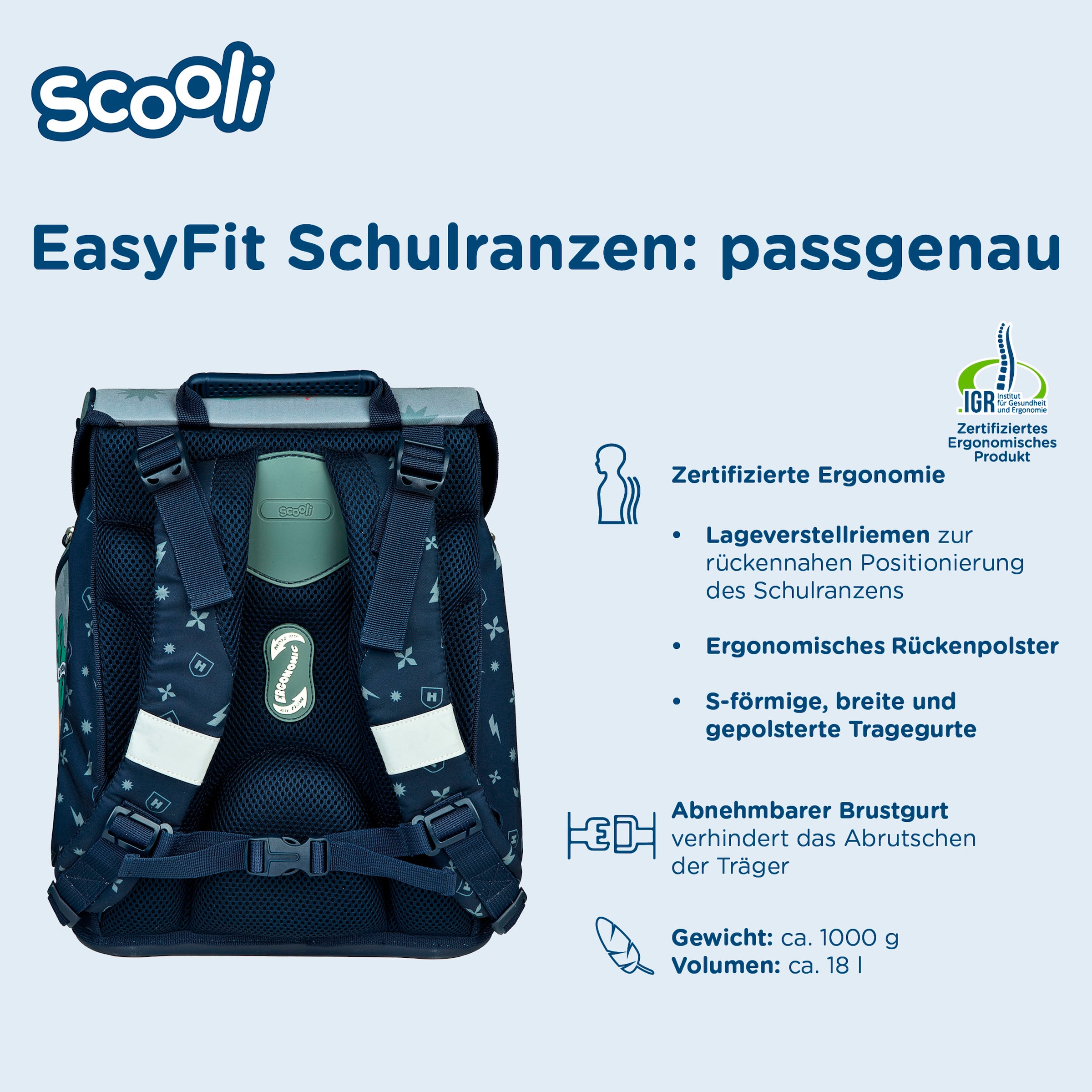 Scooli Schulranzen »EasyFit, Harry Potter Hogwarts« Reflektoren