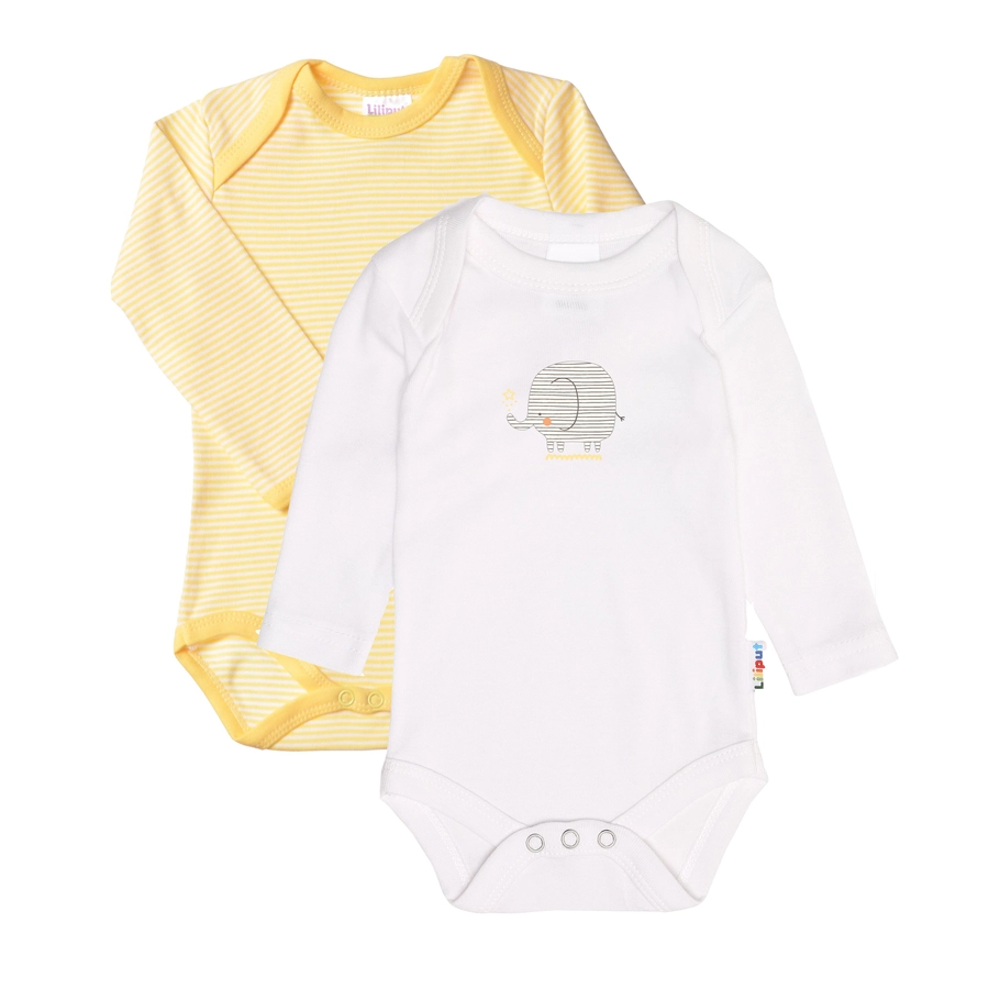 Liliput Baby-Bodies 2er Set gelb und weiß