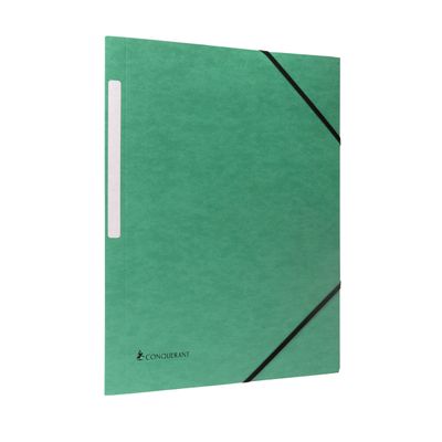 Conquérant - Chemise à élastique 3 rabats - A4 - Carte recyclée 350gr - Vert