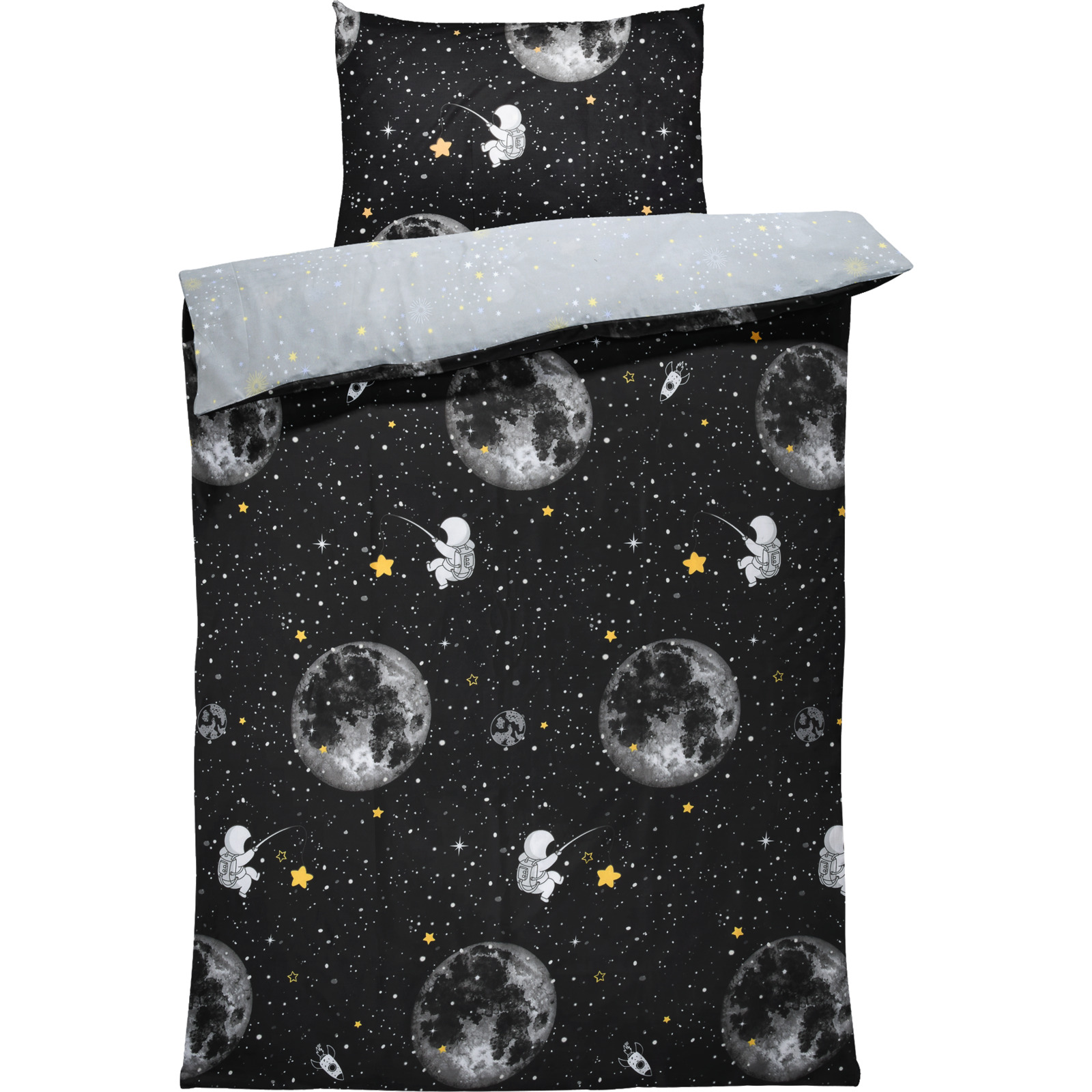 Bettwäsche Micro-Polyester Galaxy universe black
