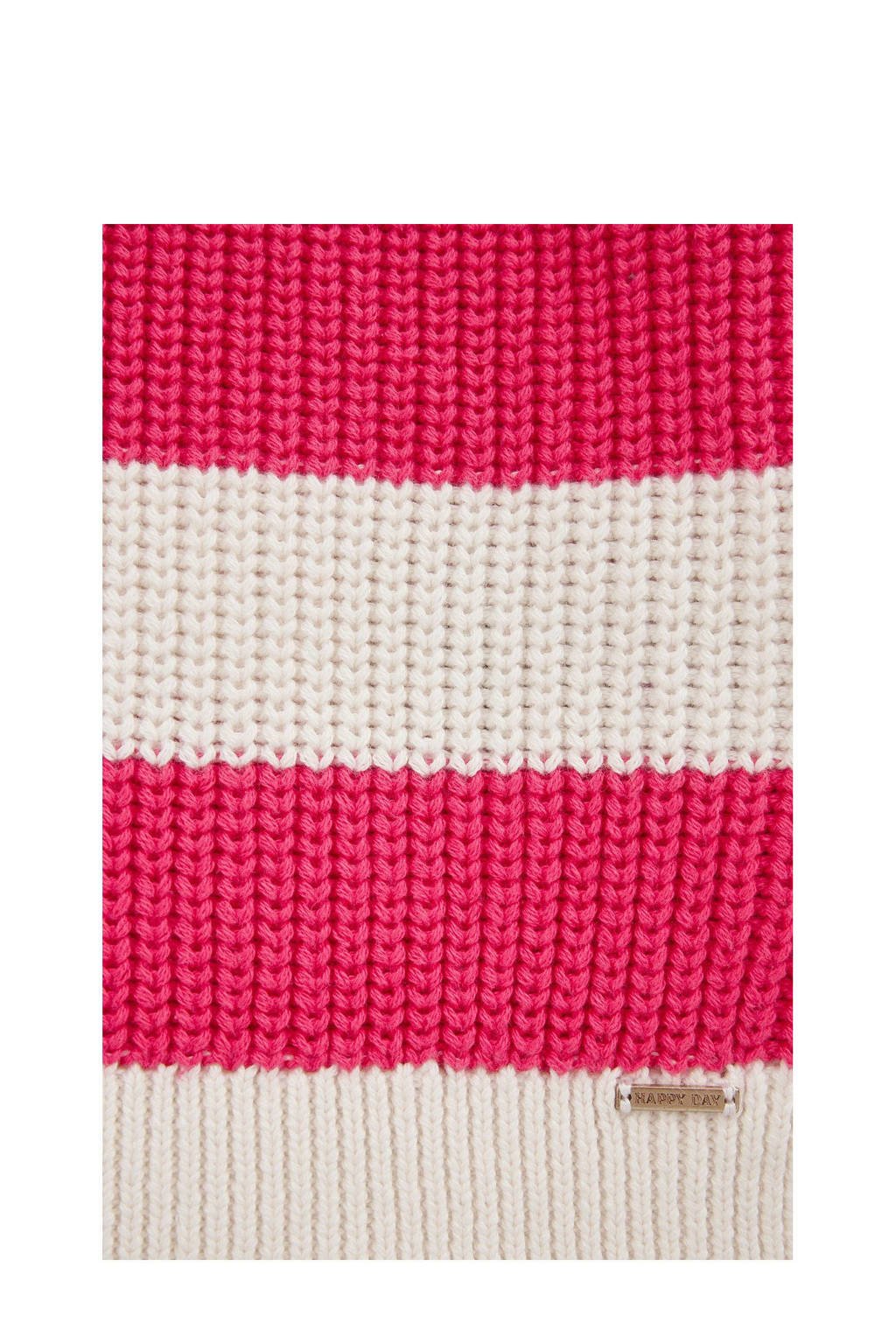 WE Fashion trui roze grof gebreid