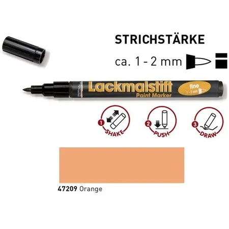 KREUL Lackmalstift fine Orange 1-2 mm