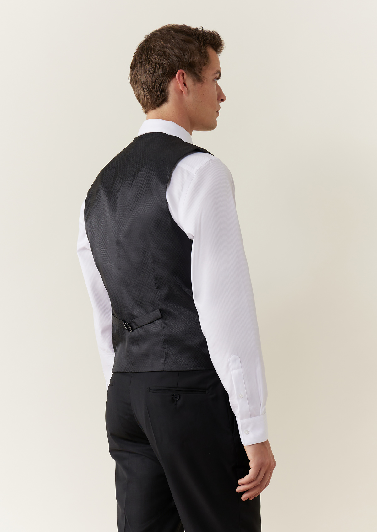 Gilet de costume en laine unie noire