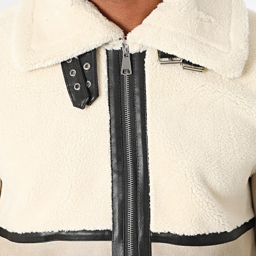 Veste Zippée Col Sherpa Beige