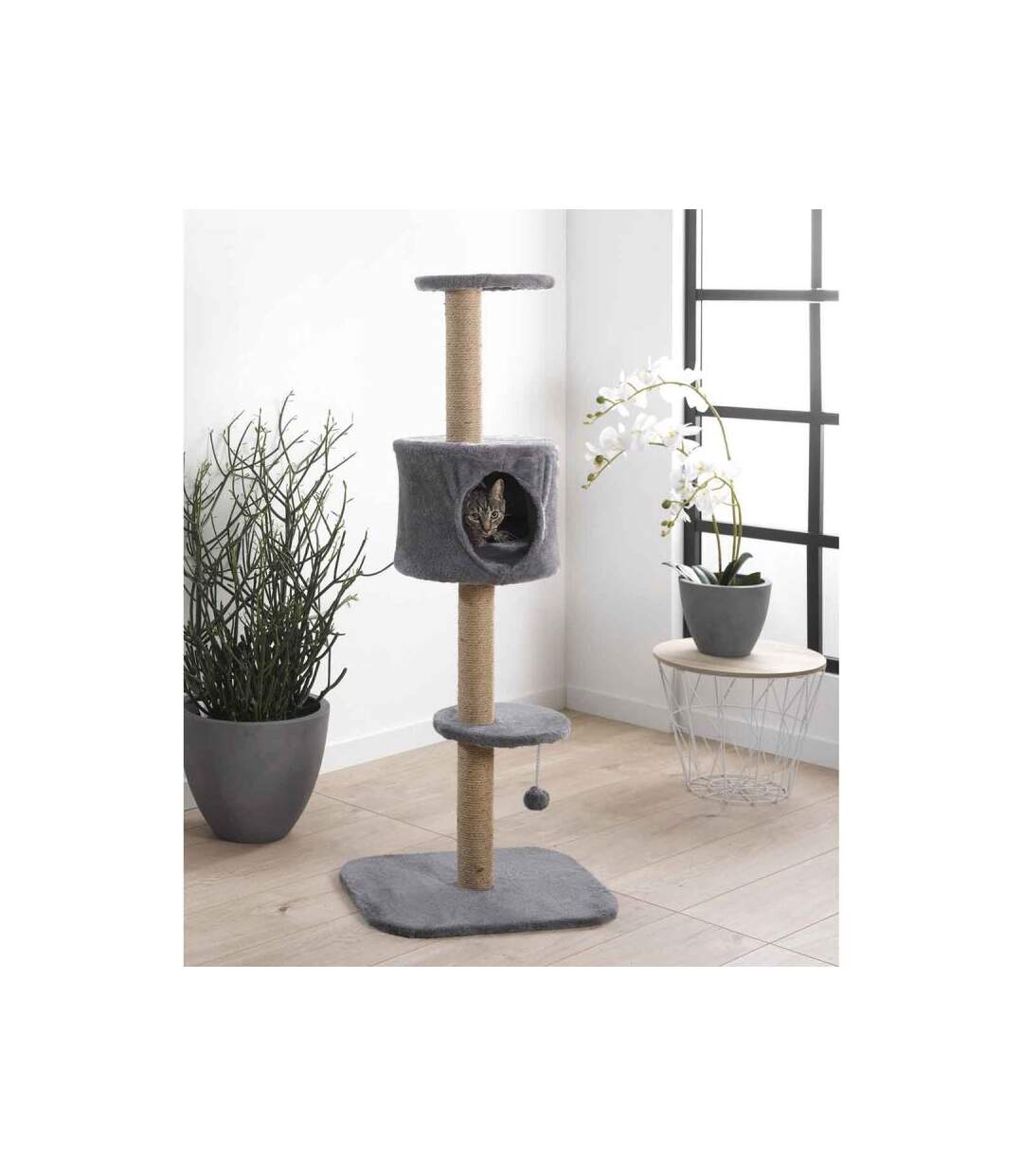 Paris Prix - Arbre à Chat 6 Positions En 1 118cm Anthracite