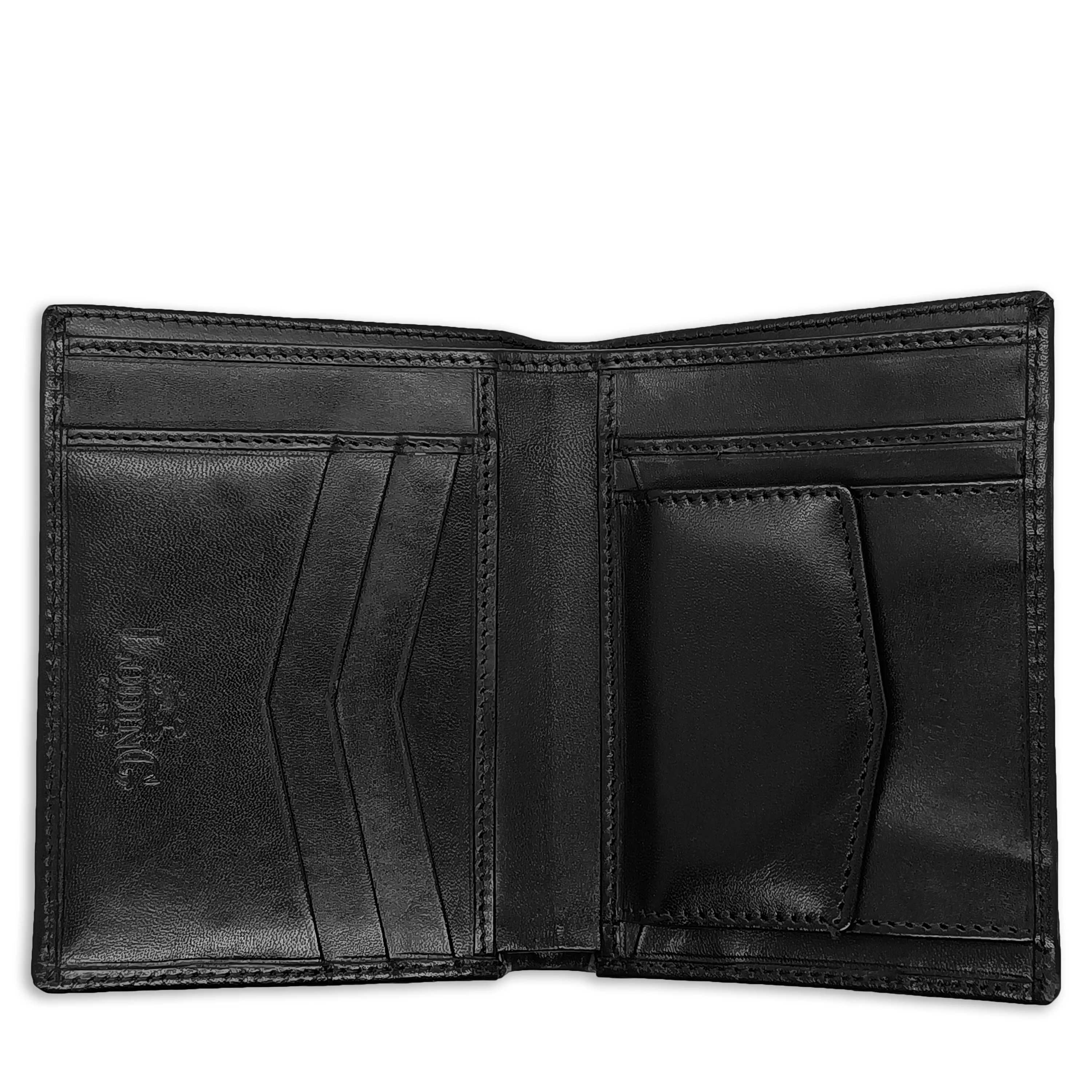 Portefeuille noir en cuir