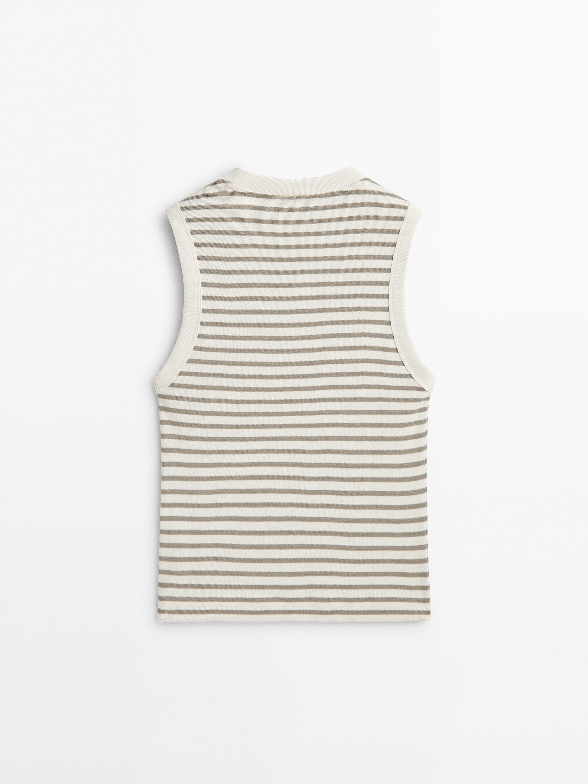 Camiseta sem mangas com listras contrastantes - CINZA