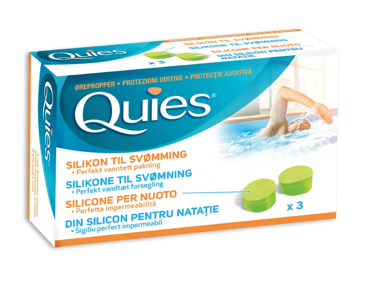 Quies Ørepropper Silikone, svømning - 3 par