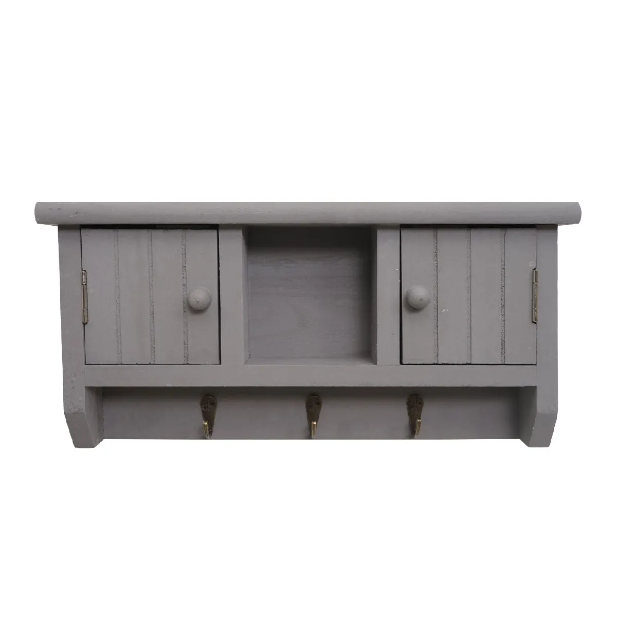 Decoshop26 Porte-clés mural - Bois massif gris
