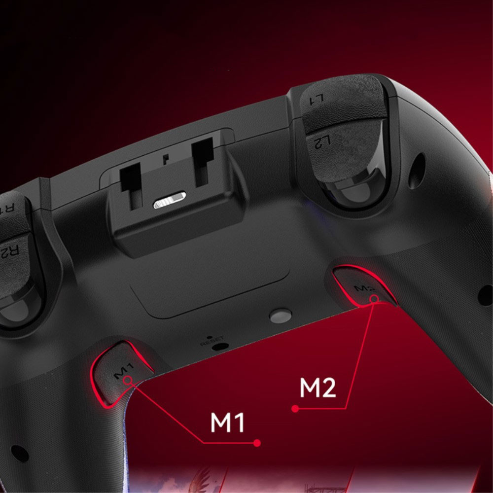 Wireless Bluetooth Game Controller mit Back Paddles   RGB Beleuchtung für PS4 / Nintendo Switch / PC / iOS / Android - Schwarz