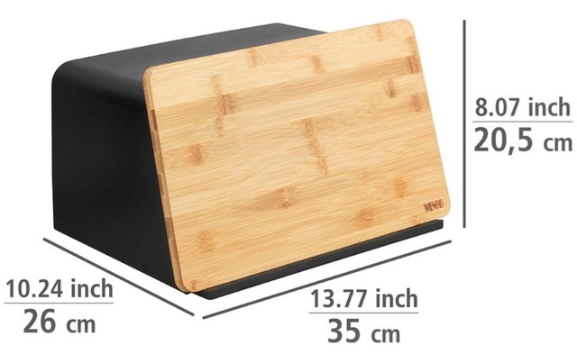 WENKO Brotkasten »Kubo Schwarz« 1 Stk. tlg. Holzart: Bambus (China)