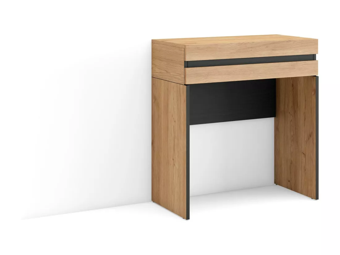 Table Console d'Entrée, 70x35x75 cm, Avec tiroir, Meuble d'appoint, Chêne