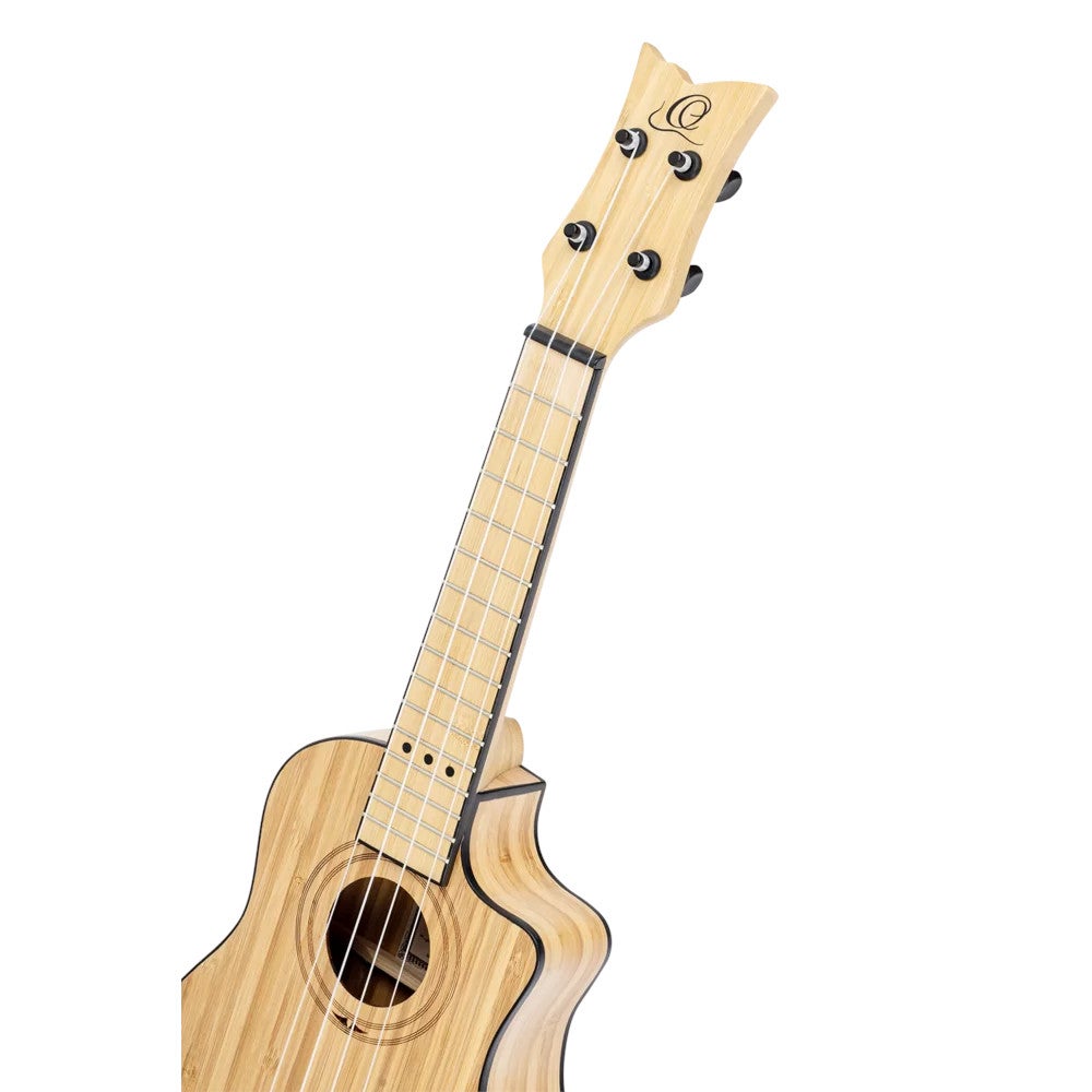 Ortega RUNAB-SO Bamboo Series Soprano Size Ukulele Natural E/A sopraan ukelele met gigbag
