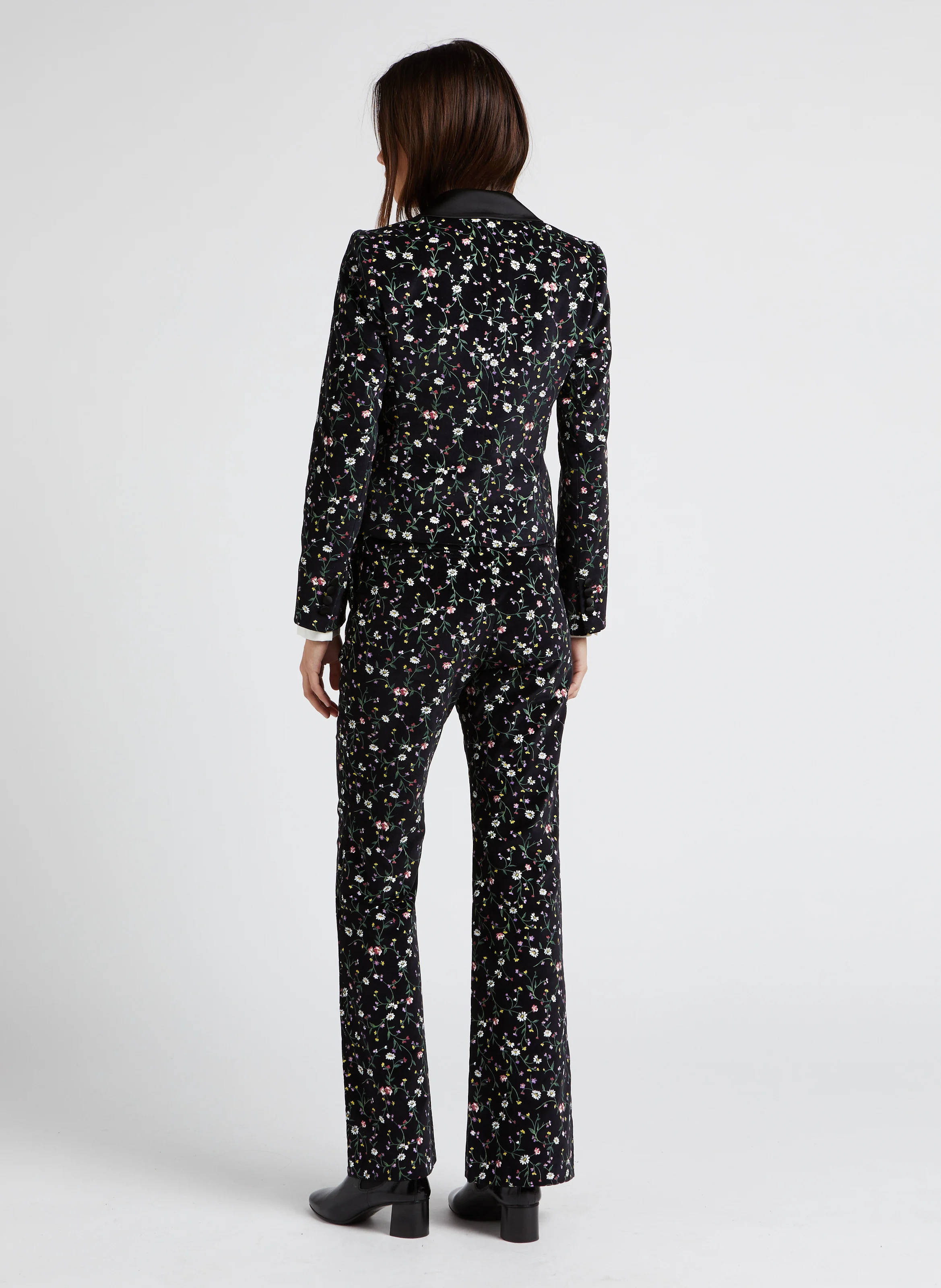 CRISTOF - Pantalon droit taille haute en coton | Noir