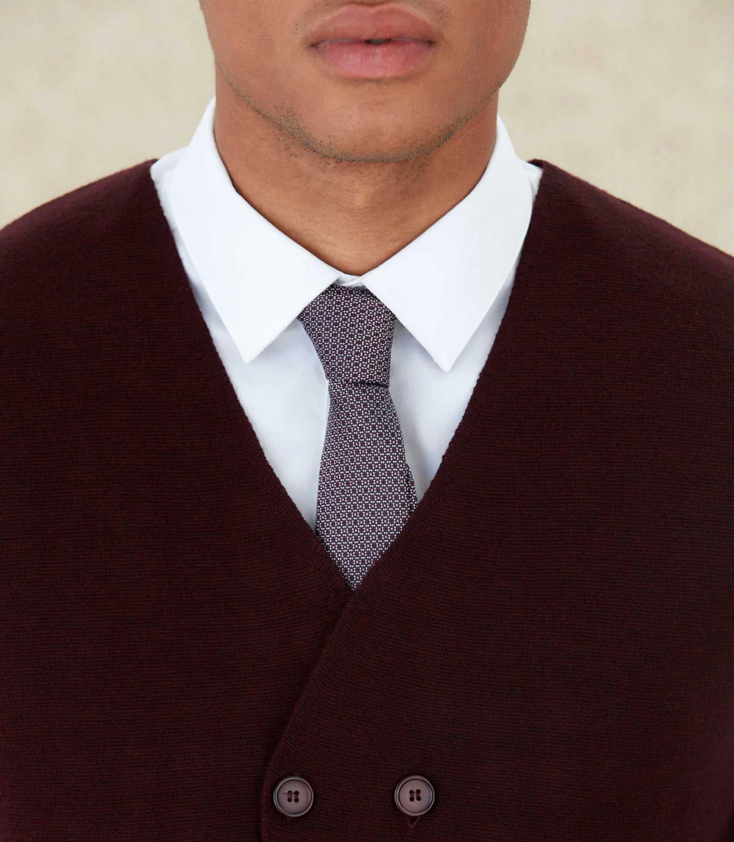 Gilet sans manche boutonné bordeaux 