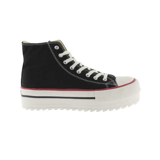 Botas de cano curto Victoria Tribu em lona dupla com logotipo retrô e sola serrilhada.