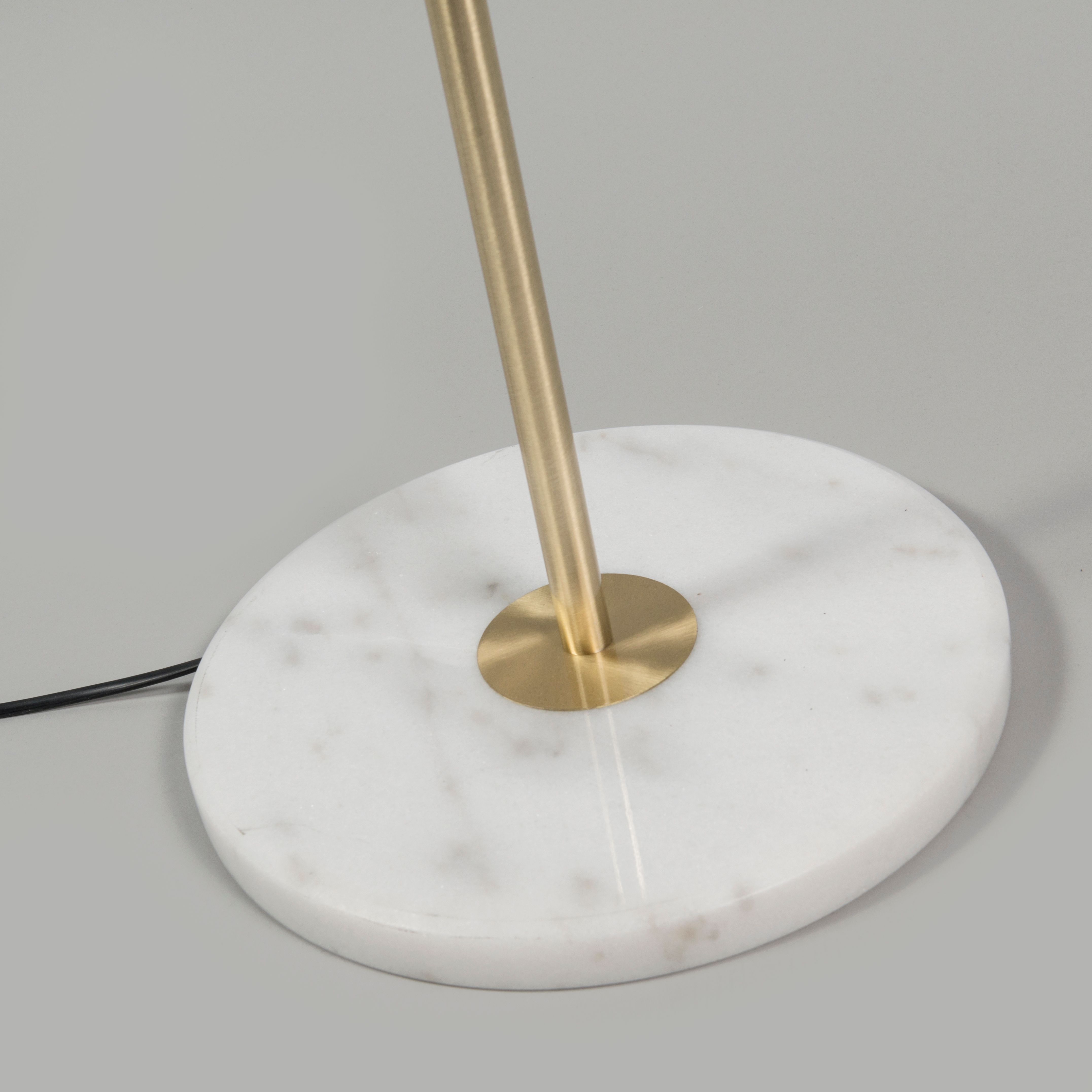 Vloerlamp messing met grijze kap 50 cm - Kaso