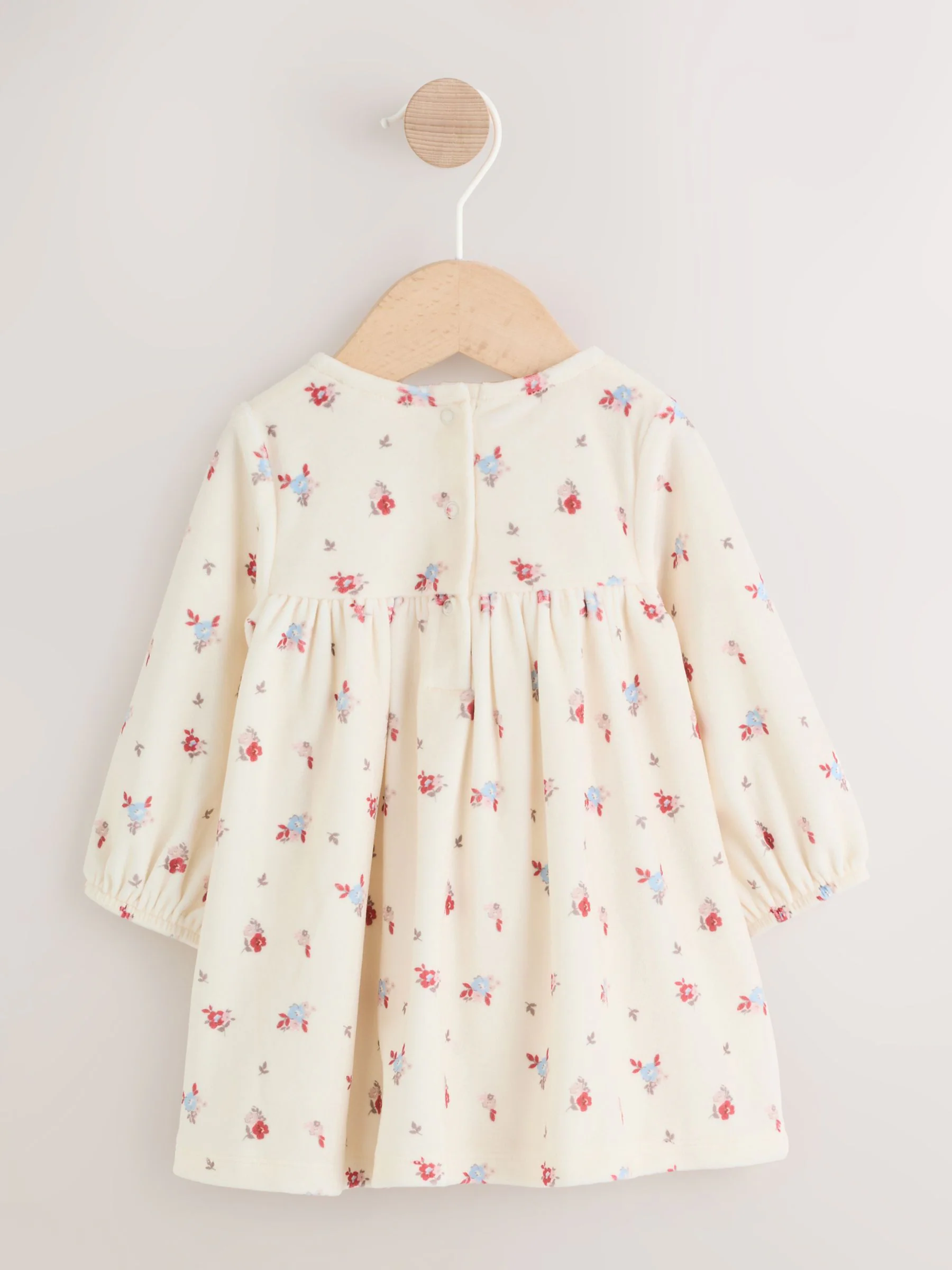 Crème met bloemetjesprint - 2 -delige Baby Set van velours Jurk met Lange mouwen en Panty''s (0mnd-2jr)
