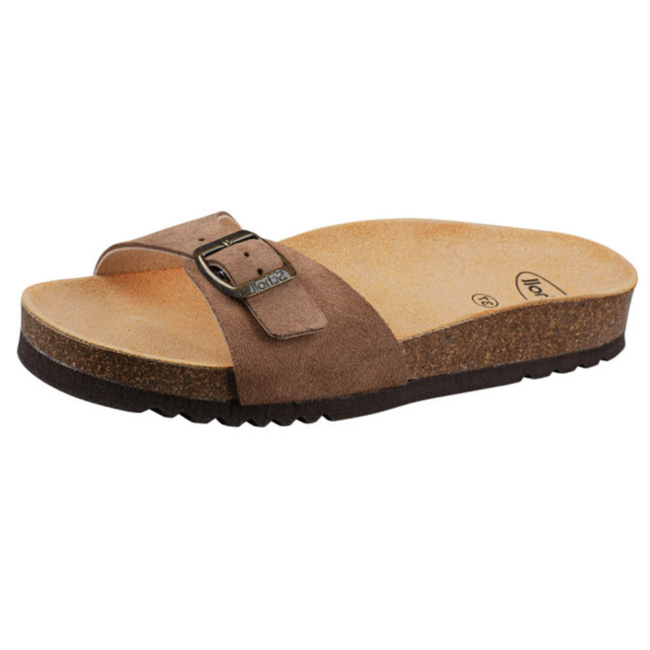 Scholl Mules en Velours de Cuir Estelle taupe
