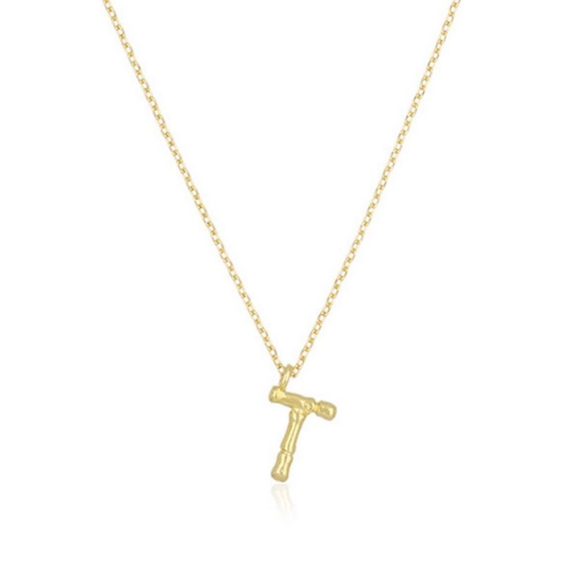 Collier Lettre T Bambou