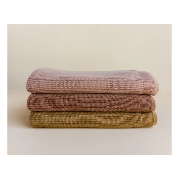 Hvid Couverture Felix Laine Mérinos | Rose pâle