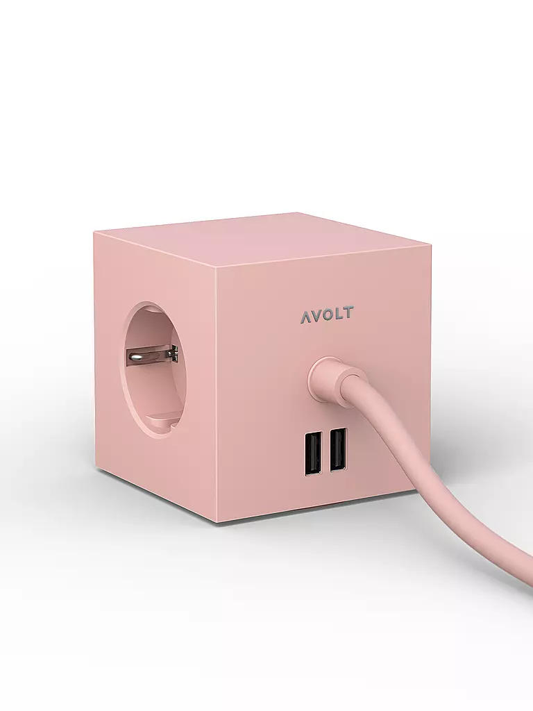 AVOLT Mehrfachsteckdose Square 1 F 1.8MT Old Pink rosa