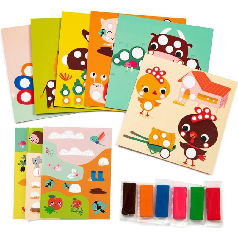 Coffret créatif, Pâte à modeler et gommettes - Multicolore