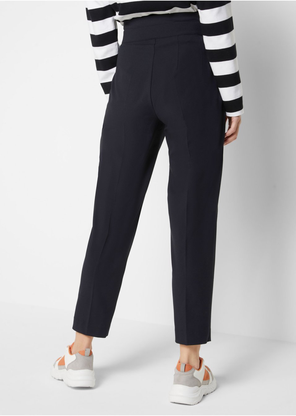 Pantalon paper bag taille haute, longueur cheville