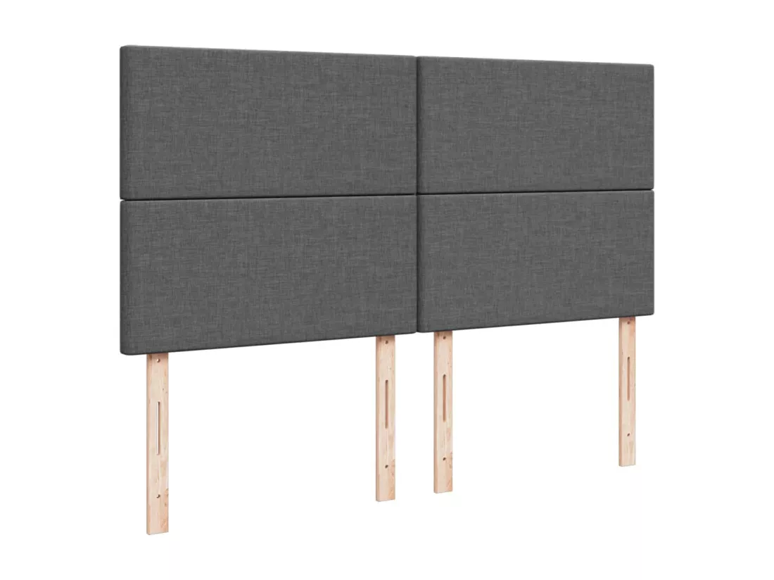 Sommier à lattes de lit avec matelas Gris foncé 180x200cm Tissu