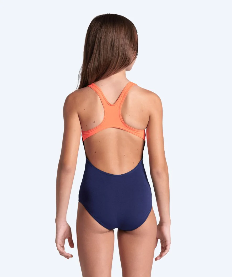 Arena badedragt til piger - Reflecting Swim Pro Back - Mørkeblå/lyserød