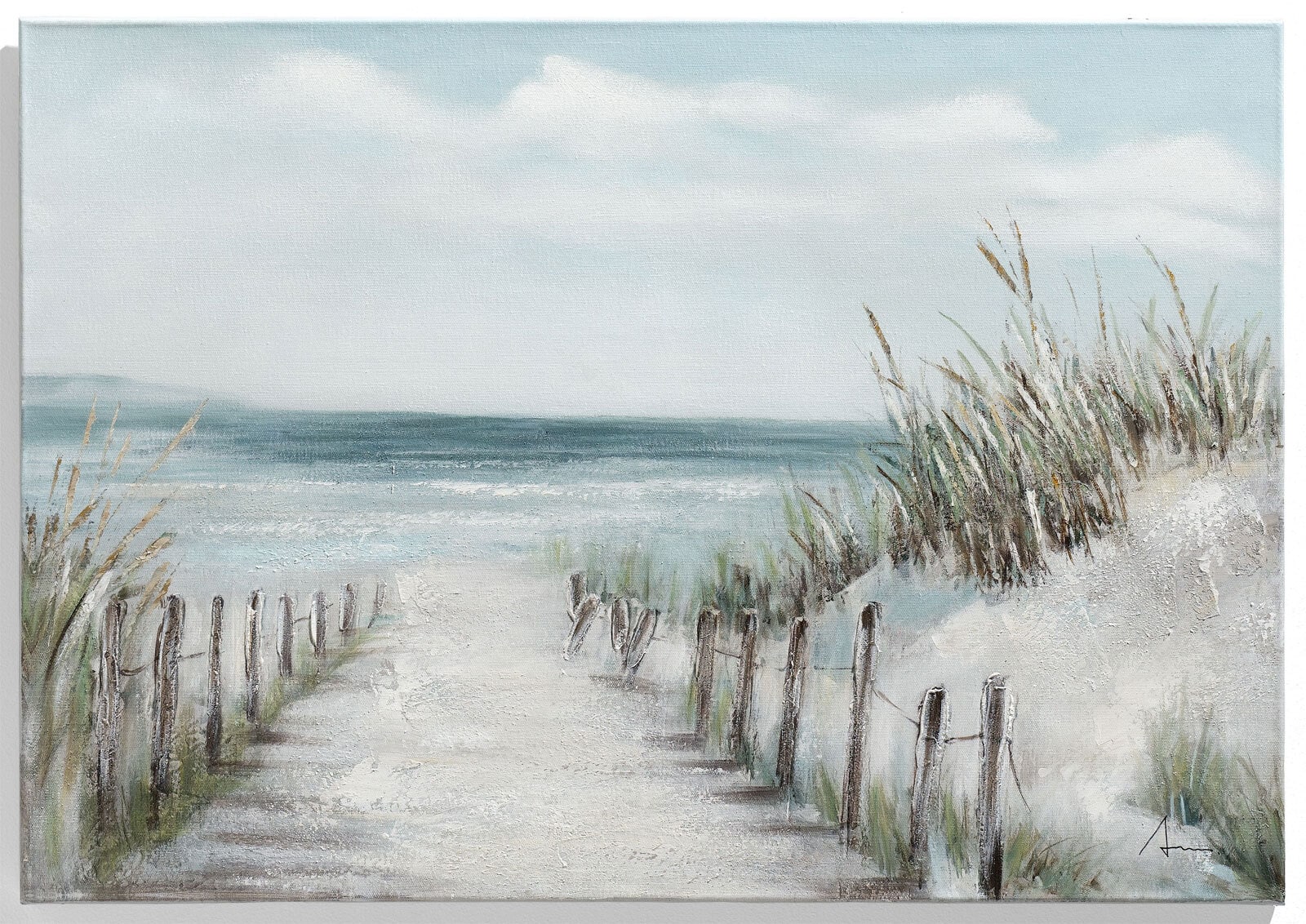 casaNOVA Wandgemälde Bild STRAND II 100 x 70 cm Leinwand/Holzrahmen