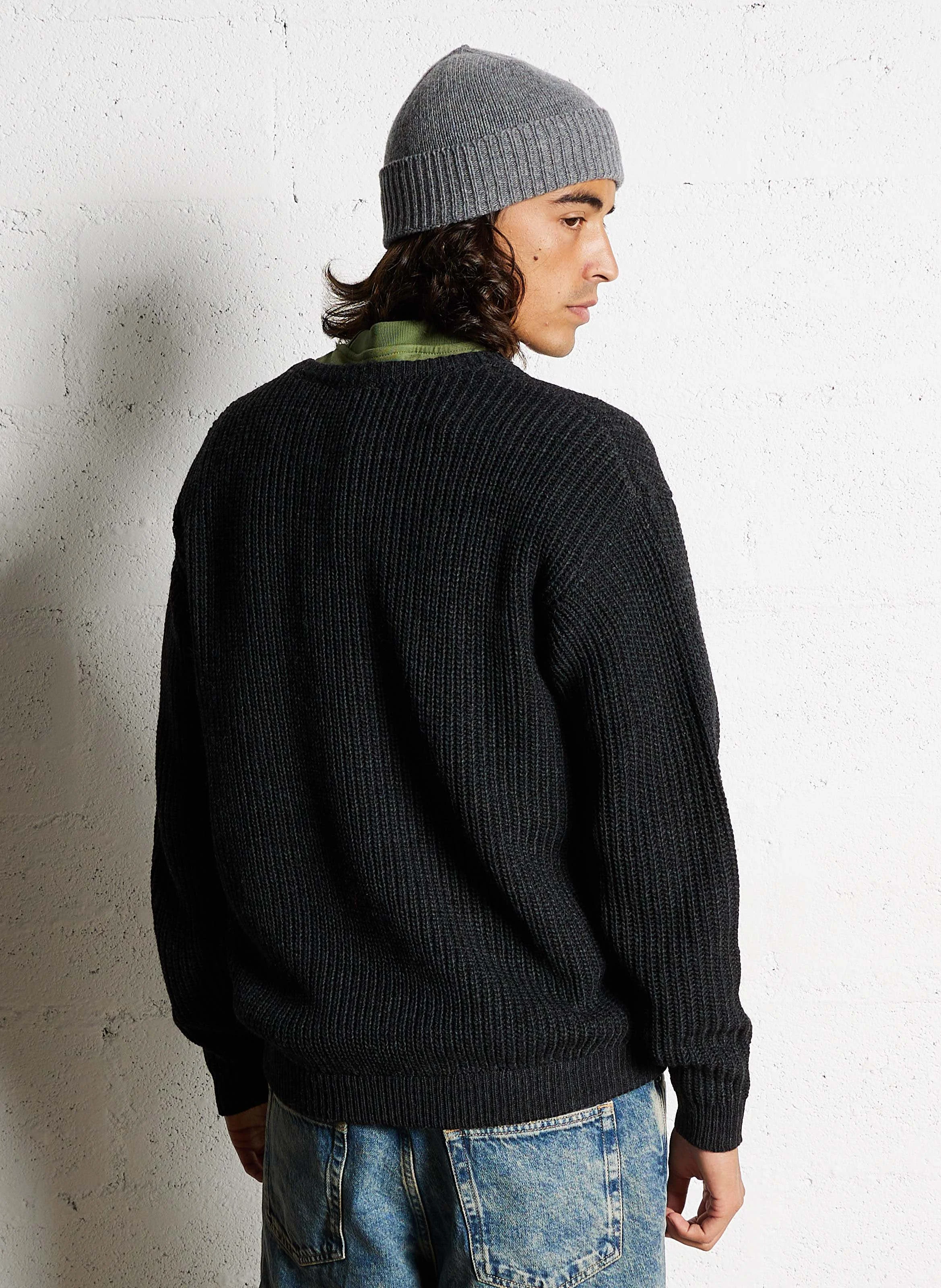 CRASHWAY - Pull ample col rond en maille | Noir