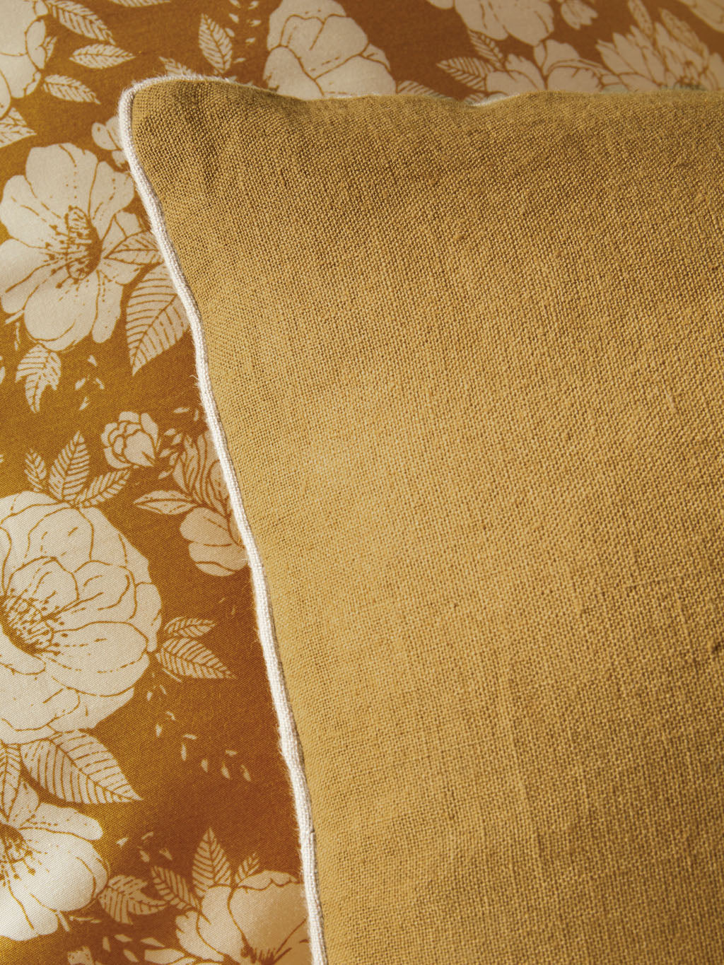 Housse de coussin unie en lin