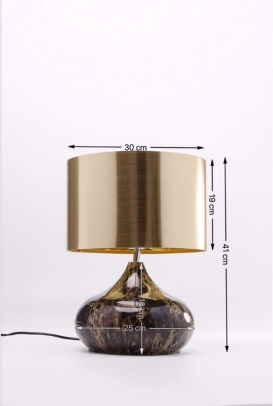 Kare Design Tischlampe Mamo Deluxe Braun/Gold, Tischleuchte, Schreibtischlampe edel, Nachttischlampe, Schreibtischlampe, Leuchtmittel nicht inklusiv, Dekoleuchte, 41x30x30cm (H/B/T)