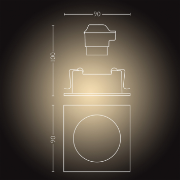 Philips Hue Milliskin inbouwspot vierkant 1x5.5W aluminium excl. switch incl. bluetooth