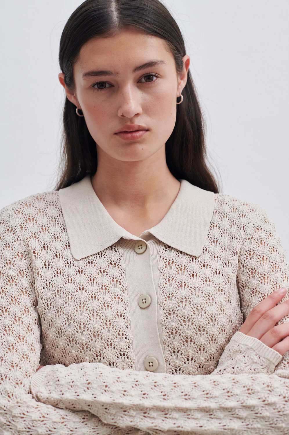 Second Female  Wilda strikcardigan - French Oak