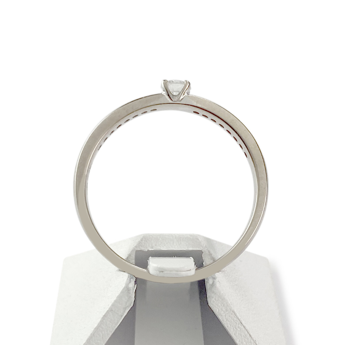Bague d'occasion or 750 blanc diamants