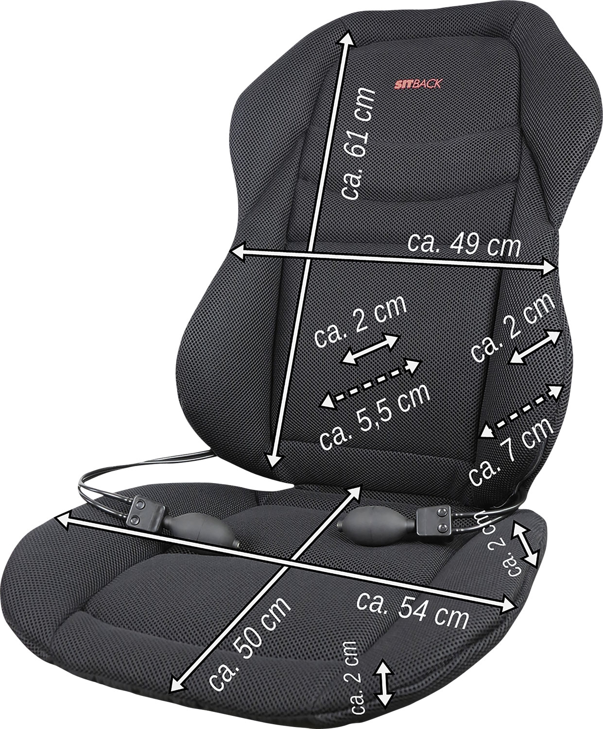 Sitback Air Fit Premium Fahrzeug Sitzauflage 3D Black