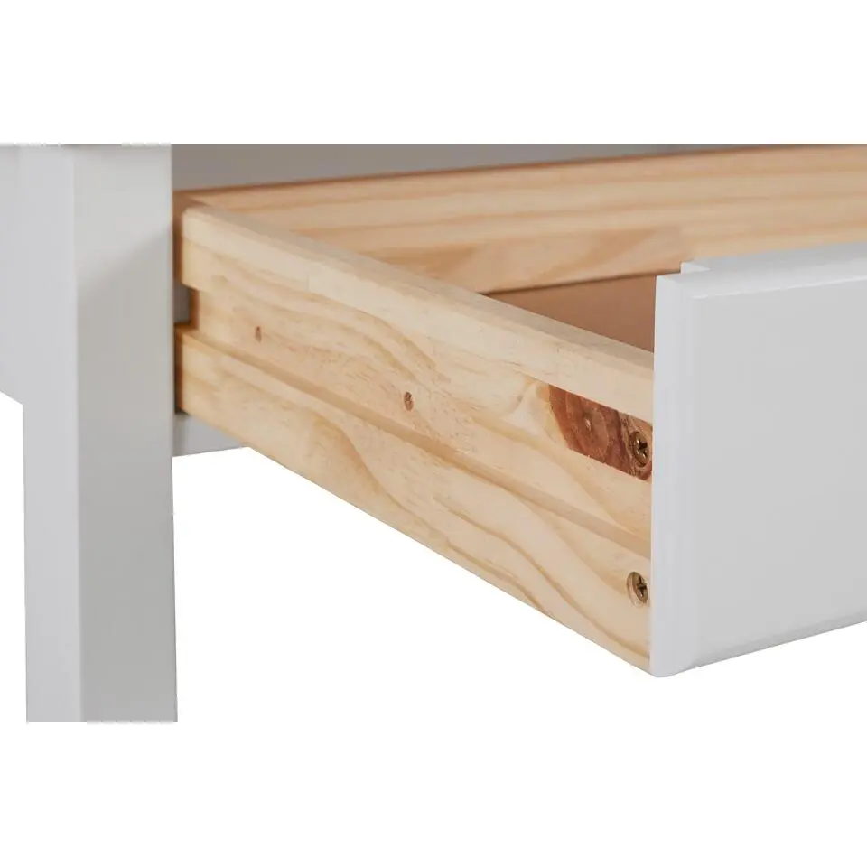 Gava - Bureau met 2 laden wit en naturel grenen