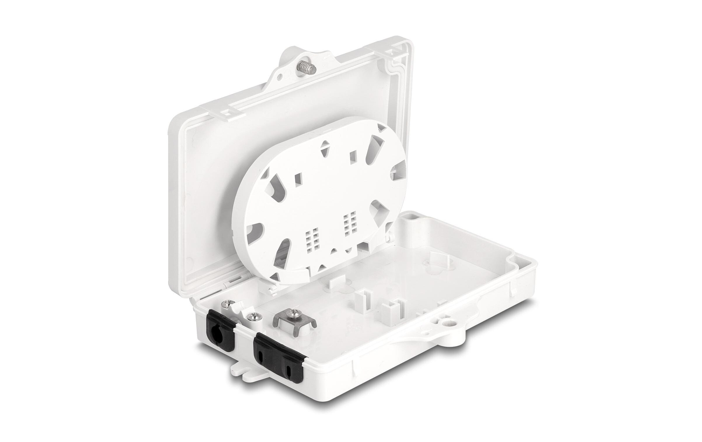 LWL Verteilerbox IP65, 2 Port, WeissDelock LWL Verteilerbox für Innen- und Aussenbereich IP65 wasserfest abschliessbar 2 Port weiss