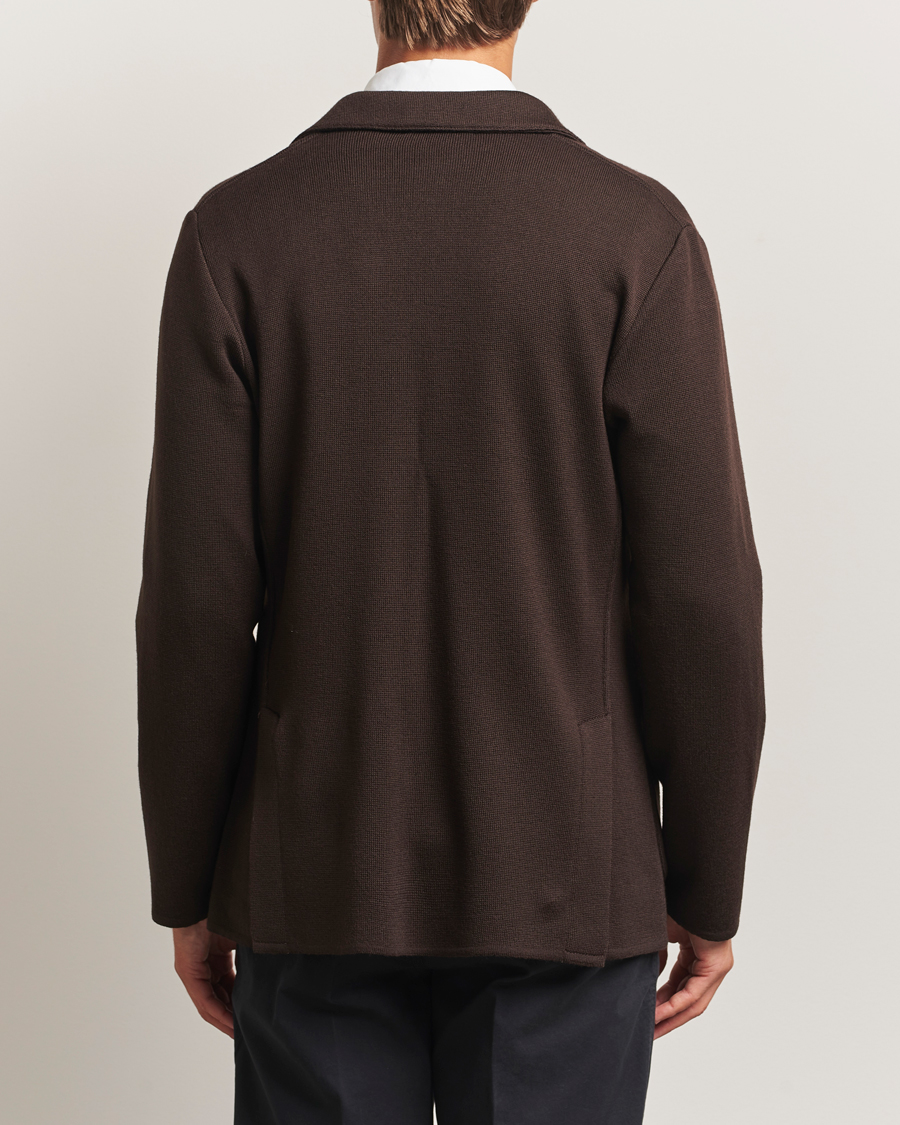 Lardini Knitted Wool Blazer Dark Brown