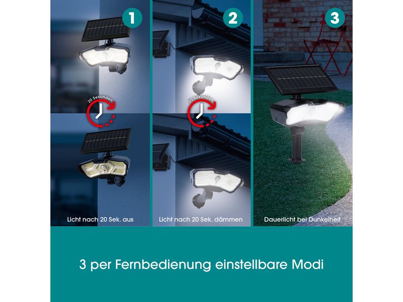 MAXXmee Solarstrahler 3.7 V Weiss Solarleuchte für Boden- oder Wandmontage