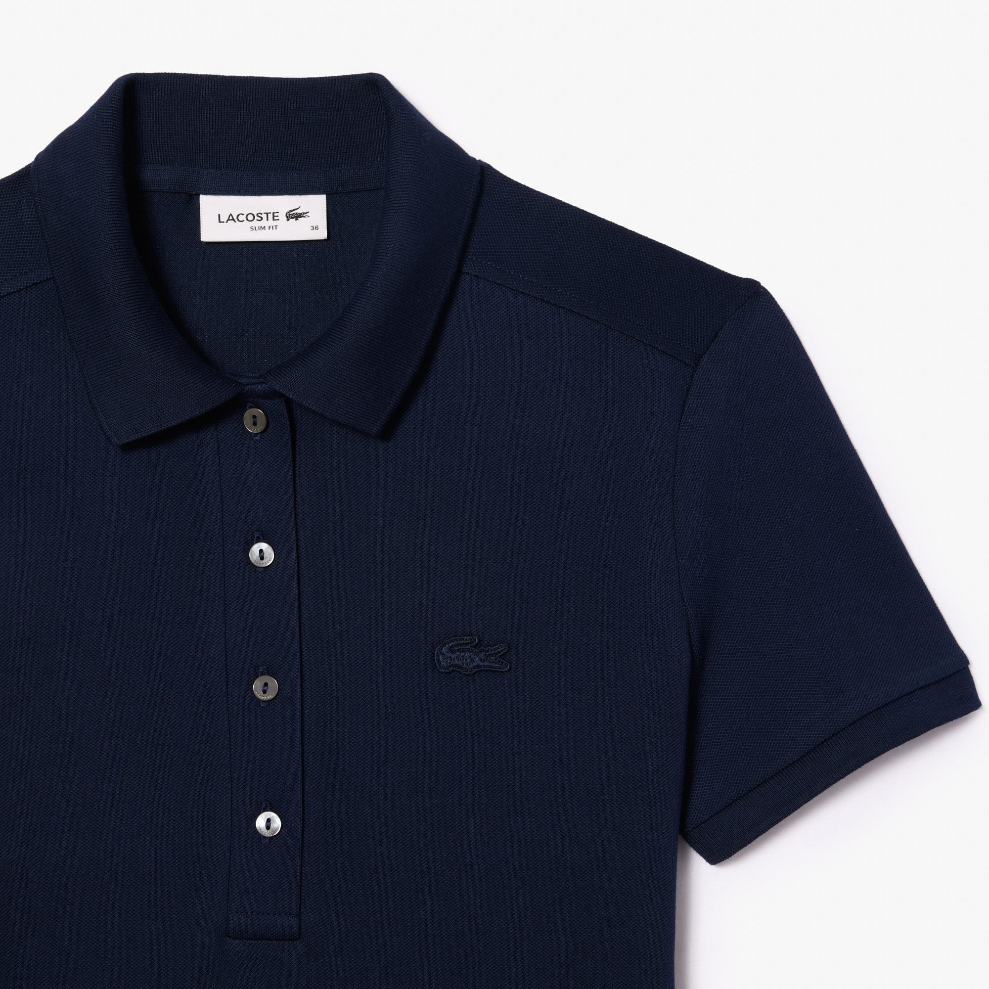 Robe polo en piqué de coton stretch Robes & Jupes - Bleu - Lacoste - Femme